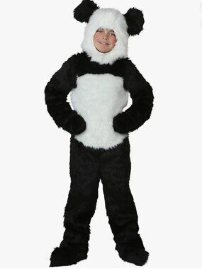Kids Black & White Panda Bear Halloween Costume